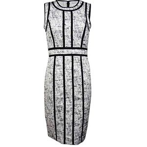 Women's Sheath Dress with Contrast Piping Details